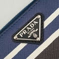thumbnail image 4 of Pre-Owned PRADA Triangle Wallet/Coin Case 2MM003 Blue Black White SAFFIANO BAIADE Men's Women's, 4 of 7