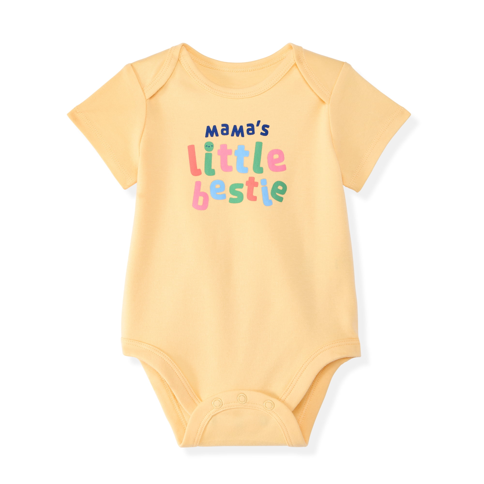 Garanimals Newborn & Baby Girl Cotton Lap-Shoulder Short-Sleeve Bodysuit, Sizes 0–24M