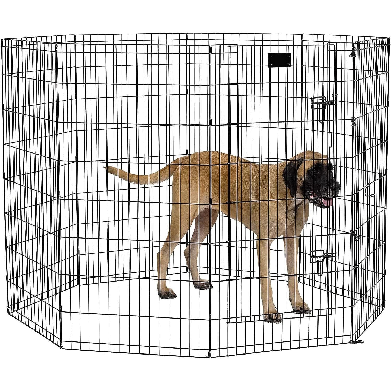 Midwest Foldable Metal Exercise Pen/Pet Playpen Black w/Door