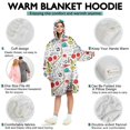 thumbnail image 5 of Baseball Football Pattern Wearable Oversized Blanket,Wearable Blanket Hoodie for Adults,Cozy Hooded Blankets with Super Pockets,Super Warm Fuzzy Pullover for Women & Men, 5 of 6