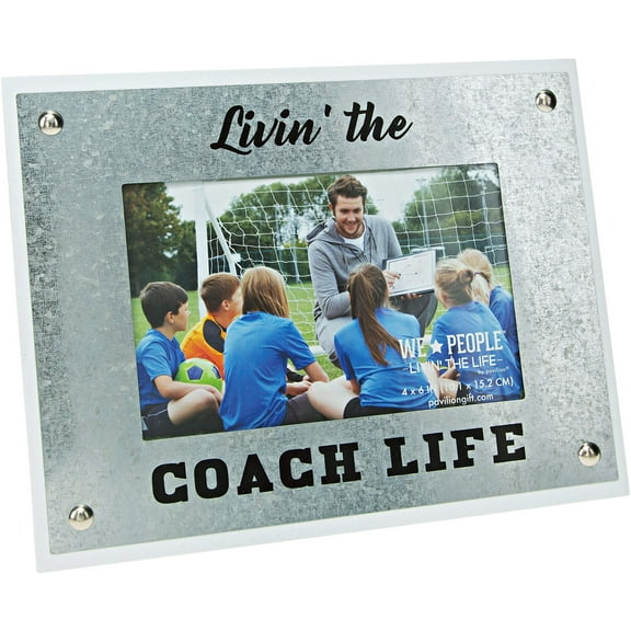 Pavilion Gift Company Livin' The Coach Life 8.5x6.5 Inch Easel Back Picture Frame, Gray