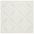 thumbnail image 6 of SAFAVIEH Micro-Loop Laidley Geometric Floral Wool Area Rug, Silver/Ivory, 5' x 5' Round, 6 of 9