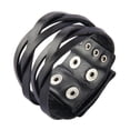 thumbnail image 2 of Pulsera Trenzada Salvador Brazalete Ajustable Hombre Punk Vintage Mujer PU Negro, 2 of 10
