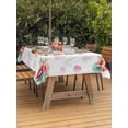 thumbnail image 2 of Easter Eggs Outdoor Tablecloth - 54x80 Inch Rectangle Dining Table Cover, Pink Flowers Basket Leaves Rustic Botanical Waterproof Outdoor Table Cloth with Umbrella Hole & Zipper for Picnic/Patio/Party, 2 of 7