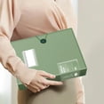 thumbnail image 3 of SIYTUAU A4 Size 60 Page Expandable Document Bag With Snap Lock Plastic Transparent Folder For Paper Storage Green Plastic, 3 of 7