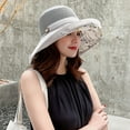thumbnail image 4 of Sombrero de sol Sonducket para mujer con hebilla sombreros de pescador de verano color sólido Negro, 4 of 6