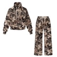 thumbnail image 4 of SCRAWLGOD Camo Forest Leaf Print Women's 2 Piece Outfits Long Sleeve Pullover Loose Sweatshirt Wide Leg Pants with Pockets Turtleneck Sweatsuit Loungewear Set, XS, 4 of 7