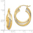 thumbnail image 2 of 925 Sterling Silver Gold Triple Hoop Earrings Round, 2 of 6