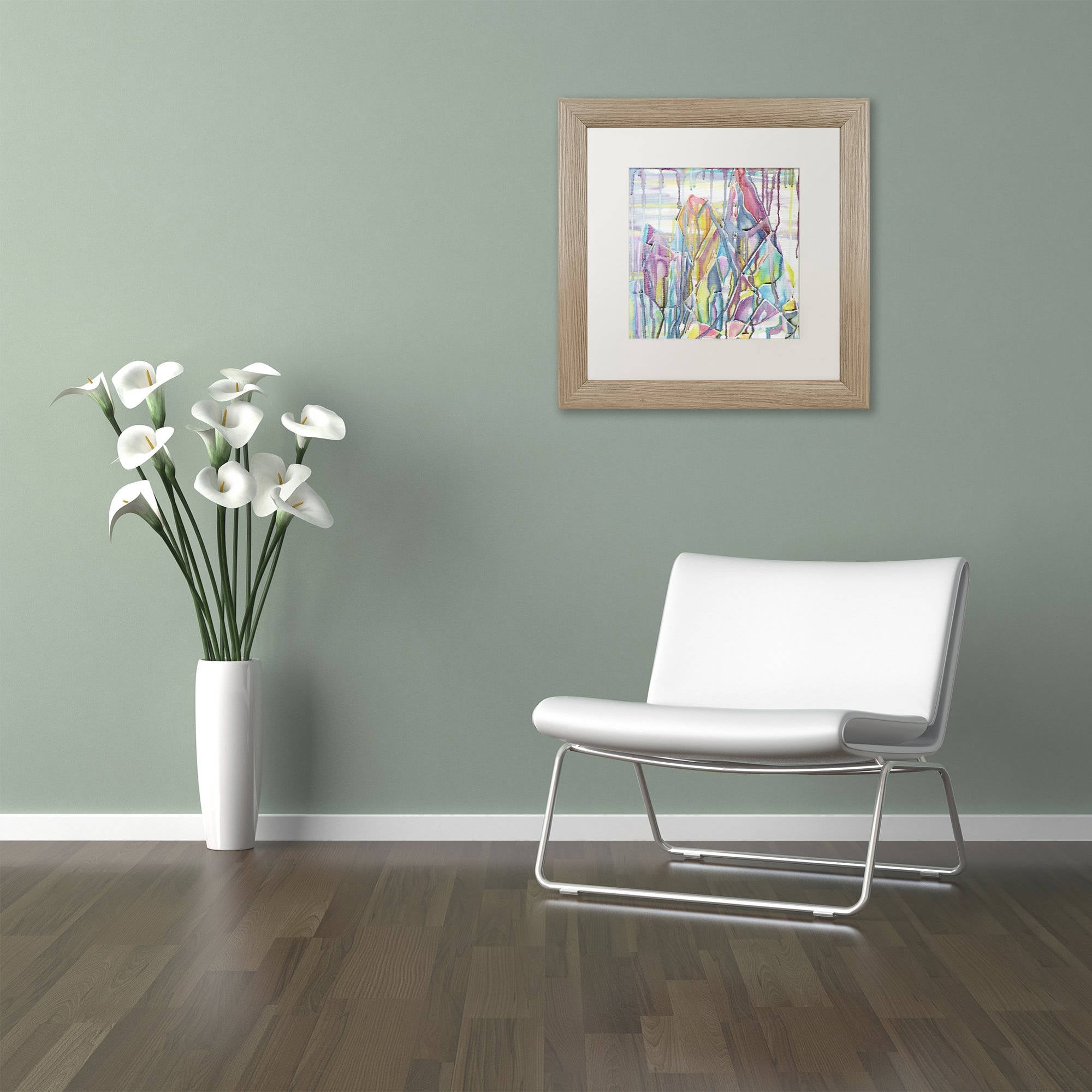 Trademark Fine Art "Himalayas" Canvas Art by Lauren Moss White Matte, Birch Frame