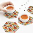thumbnail image 3 of KLL Drink Coasters Set Hexagon of 4,PU Leather Absorbent Coasters Set Decorative Coffee Cup Coasters Housewarming Gift for Home Decor-Fall Maple Leaves, 3 of 5