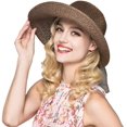thumbnail image 4 of Women Floppy Sun Hats Fashionable Summer Wide Brim Cap BeachStraw Hat UV UPF50 Travel Packable, 4 of 6