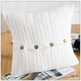 thumbnail image 2 of Tech Cotton Removable Knitted Decorative Pillow Case Cushion Cover Cable Knitting Patterns Square Warm Throw Pillow Covers, 17.5 By 17.5 Inch, White, Cover Only, 2 of 7