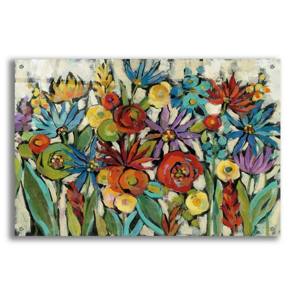 Epic Art 'Confetti Floral I' by Silvia Vassileva, Acrylic Glass Wall Art, 36"x24"