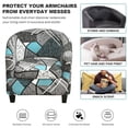 thumbnail image 5 of CJC 2-Piece Club Chair Slipcover with Cushion Tub Printed Covers, Elastic Armchair Round Barrel Couch Covers, for Bar Counter Living Room, Color 13, 5 of 8
