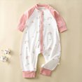 thumbnail image 2 of CAUYDY Baby Boys Clothes Fall Winter Infant Jumpsuit for Girls Preemie Long Sleeve One-Pieces Unisex Newborn Sleepwear 0 3 6 9 12 18 24 Months Sizes 6-12 Months,Watermelon Red, 2 of 5