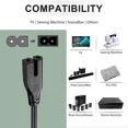 thumbnail image 3 of Onerbl 100V-240V AC Charging Power Cord Lead Compatible with Brother SE600 PE800 PE770 HC1850 SE625 SE400 CS7000i Sewing Machine, PS1 PS2,Vizio TV D40f-G9 D24f-G1 D32F-G M558-G1 M658-G1 TV, 3 of 3