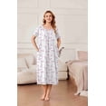 thumbnail image 2 of Ekouaer Cotton Nightgowns for Women with Pockets Midi Night Gowns for Sleeping Plus Size House Dress Lounge Dress, 2 of 6