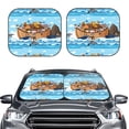 thumbnail image 2 of Kll Animals On Noah'S Ark Floating Windshield Sun Shade 2-Piece Foldable Car Front Window Sunshade For Most Sedans Suv Truck - Auto Sun Blocker Visor Protector Blocks Max Uv Rays - Small, 2 of 7