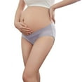 thumbnail image 2 of Xmarks Womens Cotton Maternity Underwear,Healthy Maternity Pregnancy Panties Postpartum Mother Under Bump Underwear Light Gray, 2 of 11