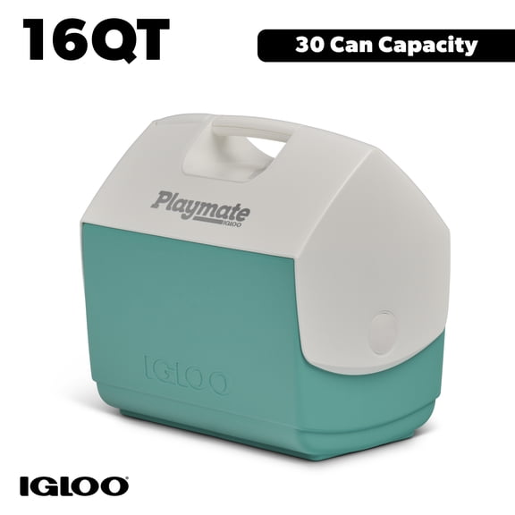 Igloo 16 QT Playmate Elite Ice Chest Cooler, 30 Can Capacity, Teal Blue