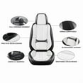 thumbnail image 2 of Car Seat Covers Full Set for Toyota Tundra 2008-2025,Breathable Nappa Leather Luxury Automotive Interior Accessories with Lumbar Support Blackwhite, 2 of 5