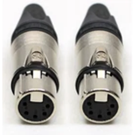(2) Two Genuine NEUTRIK NC5FXX 5-Pin DMX Female XLR Cable Mount Connector Nickel