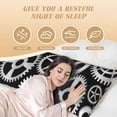 thumbnail image 3 of KLL Metallic Gears Pattern Long Body Pillow Cover,20x60 Body Pillow Cases,Soft Brushed Microfiber Invisible Zipper Design-Pillow core not included, 3 of 7