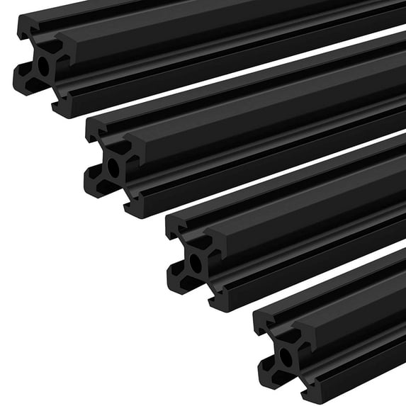 4pcs 1250mm V Slot 2020 Aluminum Extrusion European Standard Anodized Linear Rail for 3D Printer Parts and CNC DIY (Black)