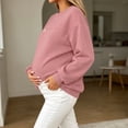 thumbnail image 2 of hoksml Maternity Nursing Sweatshirt Crew Neck Long Sleeve Pocket Adjustable Feeding Top for Pregnant Daily Soft, 2 of 9