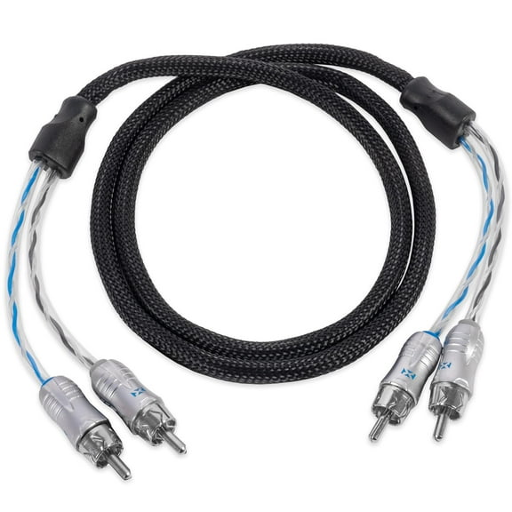 NVX XIX21 Car Audio RCA Audio Interconnect Cable 3 ft OFC 2-Channel Double Twisted Pair RCA Cable