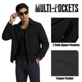 thumbnail image 4 of TACVASEN Men's Lightweight Windbreaker Jackets Full Zip Up Stylish Coat Business Casual Laydown Collar Work Dress with Zip Pockets Black L, 4 of 8