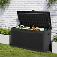 thumbnail image 2 of KAMEROUT 260 Gallon Resin Deck Box, Package Delivery Box with Lockable Lid, Waterproof Outdoor Storage Box For Garden Tools, Patio Cushions, Black, 2 of 6
