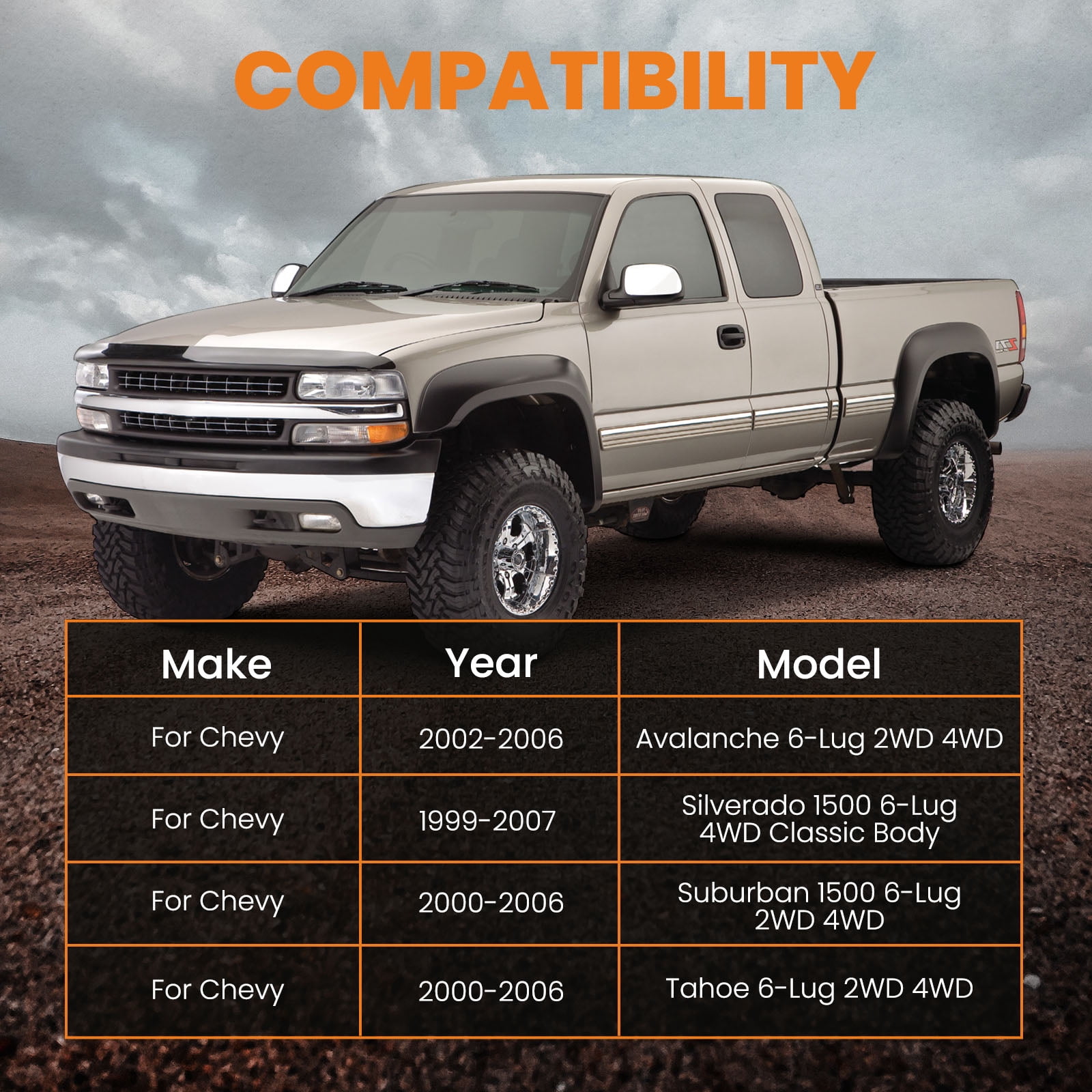 Adjustable 1-3" Front 2" Rear Lift Kit For Chevy Tahoe Suburban 1500 2000-2006