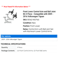 thumbnail image 2 of Front Lower Control Arm and Ball Joint Kit 4 Piece - Compatible with 2009 - 2016 Volkswagen Tiguan 2010 2011 2012 2013 2014 2015, 2 of 2