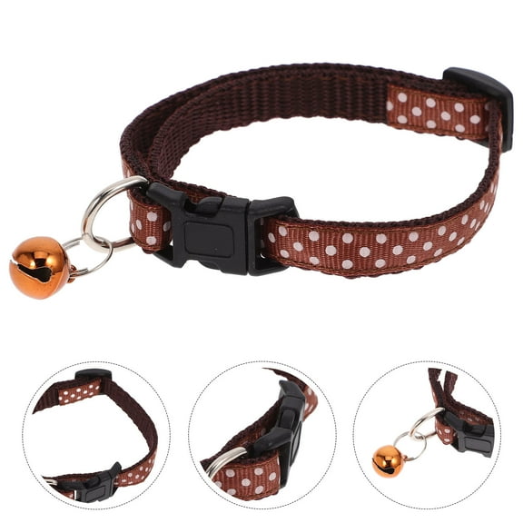 Soimiss Dog Collar For Small Dogs Bell Collar Coffee PP 1Pcs