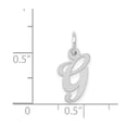 thumbnail image 2 of 14k White Gold Small Fancy Script Initial G Charm, 2 of 3