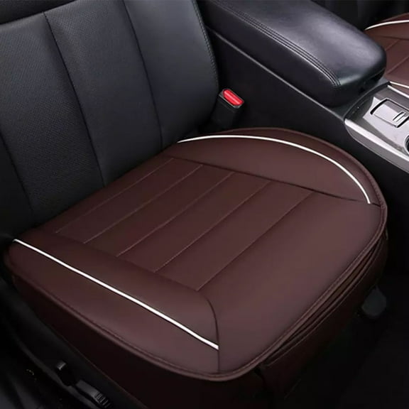 Luxtrada Car Seat Cushion 1PC Breathable Car Interior Seat Cover Cushion Pad Mat for Auto Supplies Office Chair with PU Leather (Coffee)