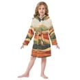 thumbnail image 6 of FORMRS Niños Bathrobe Unisex Hooded Robe Soft Plush Pajamas Sleepwear, Size 2-3T, Abstract Desert Pattern, 6 of 7