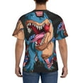 thumbnail image 3 of Bixox Men's Blue Dinosaur Printed Short Sleeve Skinny Athletic T-Shirt, 3 of 6