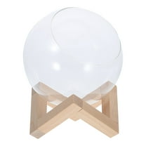 CATIEBYE 1Set Transparent Glass Terrarium Vase with Wooden Frame for Indoor Plant Propagation