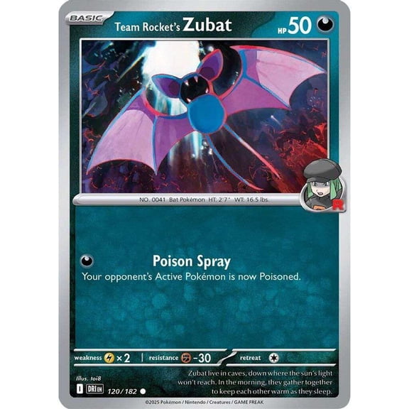 Pokemon Destined Rivals Common Team Rocket's Zubat #120