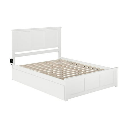 Queen White Headboard -Artisanal Bedroom Decor - Solid Hardwood Frame & Footboard - 82.6" L x 64.6" W
