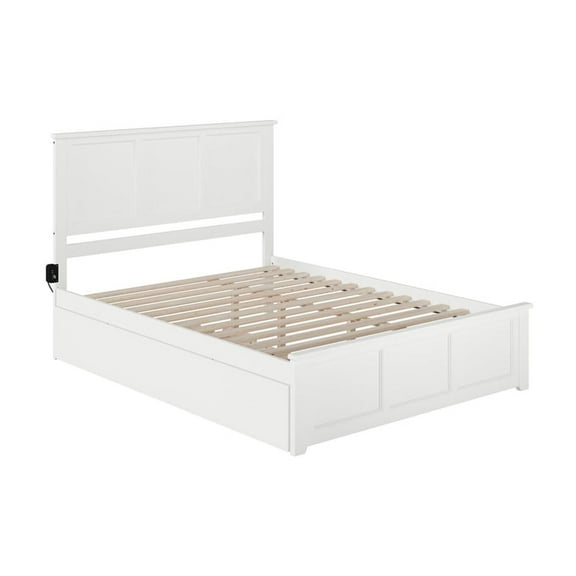 Queen White Headboard -Artisanal Bedroom Decor - Solid Hardwood Frame & Footboard - 82.6" L x 64.6" W