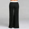 thumbnail image 3 of SBYOJLPB Flash Pick Womens Pants Women Patchwork Bell Bottoms Flare Trousers Mid Waisted Wide Leg Yoga Pants Rollbacks, 3 of 8