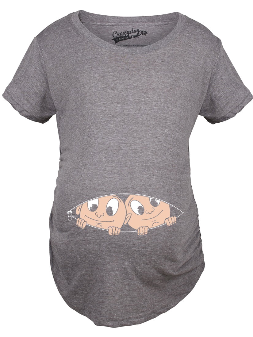 Download Crazy Dog T-Shirts - Maternity Peeking Twins T Shirt Cute ...
