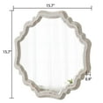 thumbnail image 3 of Sintosin Rustic Wooden Round Mirror, 15.7" Scalloped White Vanity Mirror for Bathroom or Living Room Decor, 3 of 8