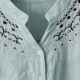 thumbnail image 4 of RXIRUCGD Style Ethnique Broderie Colorée Chemise à Manches Longues Col en V Réduit l'Ge Chemise de Protection de la Chair et Col Montant pour Femmes, Vert, Taille : L, 4 of 4