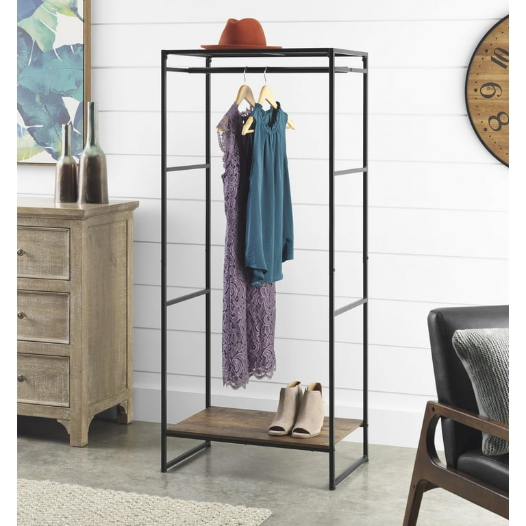 Whitmor Modern Industrial Wardrobe Black