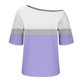 thumbnail image 5 of Tops de Manga Corta para las Mujeres Cuello Inclinado de Ajuste Suelto Casual Blusa Deportiva para el Hogar, Top de Poliéster Relajado para Primavera Verano Diario Y Entretenimiento, 5 of 6