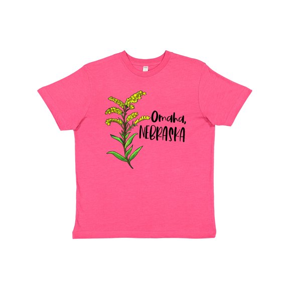 Inktastic Omaha, Nebraska Goldenrod Flower Youth T-Shirt